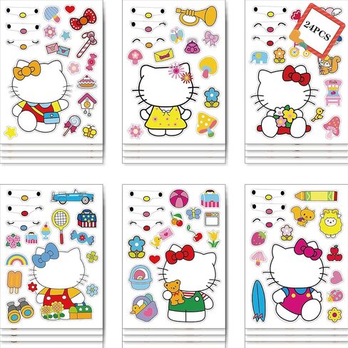 Make a Face Stickers for Kids DIY Japanese Cartoon Stickers 16 Sheets Anime Stickers for Girls Children Birthday Party Favors Exchange Gifts (Manga) in Saudi Arabia