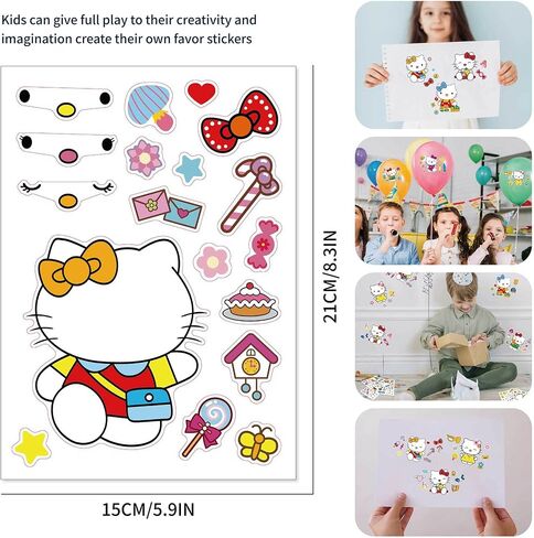 Make a Face Stickers for Kids DIY Japanese Cartoon Stickers 16 Sheets Anime Stickers for Girls Children Birthday Party Favors Exchange Gifts (Manga) in Saudi Arabia