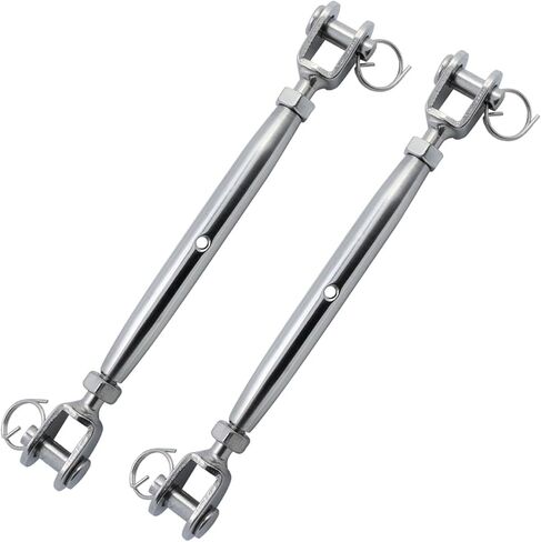 Ayunwei 316 Stainless Steel Marine Closed Body Jaw Turnbuckle for Rigging Screw Jaw Barrel Strainers of 2 pcs (M8) in Kuwait