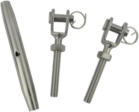 Ayunwei 316 Stainless Steel Marine Closed Body Jaw Turnbuckle for Rigging Screw Jaw Barrel Strainers of 2 pcs (M8) in Kuwait