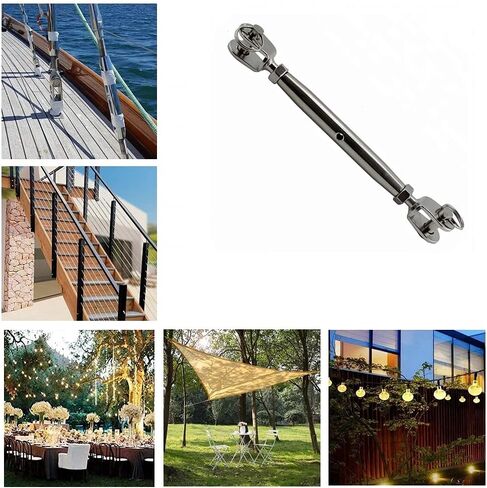 Ayunwei 316 Stainless Steel Marine Closed Body Jaw Turnbuckle for Rigging Screw Jaw Barrel Strainers of 2 pcs (M8) in Saudi Arabia