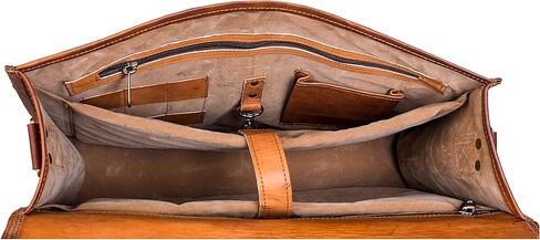 حقيبة كتف للكمبيوتر المحمول من الجلد الحضري - حقيبة يد بنية عتيقة مصنوعة يدويًا للرجال in Kuwait