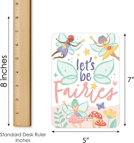 Big Dot of Happiness Let's Be Fairies - بطاقات وأقلام تحديد مصورة من Bingo - لعبة Bingo على شكل حفلة عيد ميلاد من Fairy Garden - مجموعة من 18 قطعة in Saudi Arabia