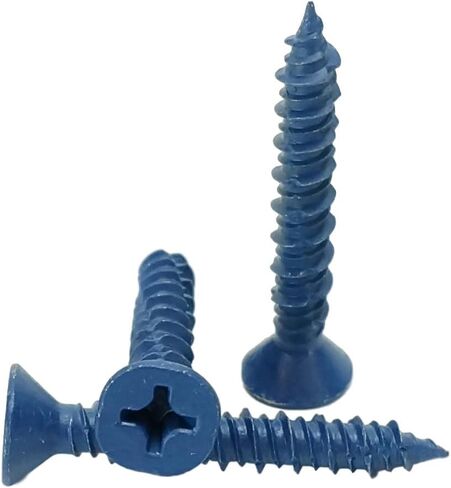 Chenango Supply 1/4 x 1-3/4" Flat Head Concrete Screw Anchor. 100 Pieces with Drill Bit (Miami-Dade Compliant) (1/4 x 1-3/4) in Saudi Arabia
