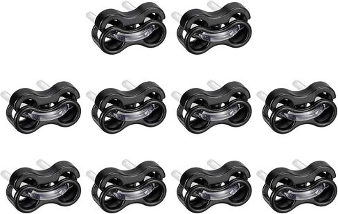 uxcell Spring Cord Lock End Toggle, 10Pcs Double Hole Spring Stopper Alloy Fastener Slider Toggles Clip for Drawstrings, Shoelaces, Bags (Black,15.6x9.4mm) in Saudi Arabia