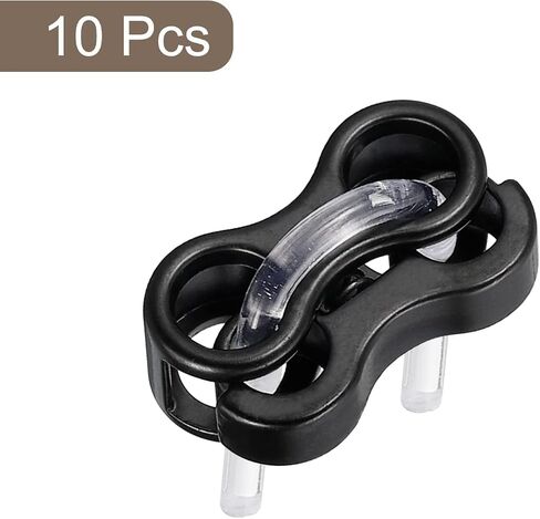 uxcell Spring Cord Lock End Toggle, 10Pcs Double Hole Spring Stopper Alloy Fastener Slider Toggles Clip for Drawstrings, Shoelaces, Bags (Black,15.6x9.4mm) in Saudi Arabia
