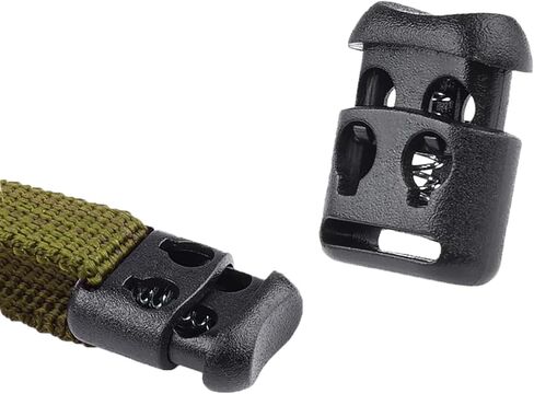 ZZLZX 30PCS Rope Lock Double Hole Spring Fasteners Plastic Umbrella Rope Drawstring Clips Elastic Shoelace Adjusting Button Cord Lock Round Cord Stopper Suitable for Gloves Sweatpants Hoodies Black in Saudi Arabia