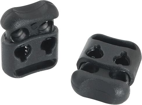 ZZLZX 30PCS Rope Lock Double Hole Spring Fasteners Plastic Umbrella Rope Drawstring Clips Elastic Shoelace Adjusting Button Cord Lock Round Cord Stopper Suitable for Gloves Sweatpants Hoodies Black in Saudi Arabia