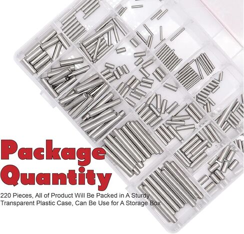 220 قطعة وتد دبوس 304 الفولاذ المقاوم للصدأ أسطواني الجرف دعم الوتد دبوس قضيب ربط عناصر مجموعة متنوعة - 22 نوعا M2 M3 M4 M5 in Kuwait