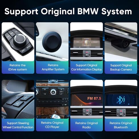 8.8 Inch Touch Screen for BMW 3/5 Series E60 E61 E63 E64 E90 E91 E92 E93 2005-2008 CCC System Upgrade CarPlay Andriod Auto Car Multimedias Player Original Stereo Radio iDrive Amplifer Retained Unit in Saudi Arabia