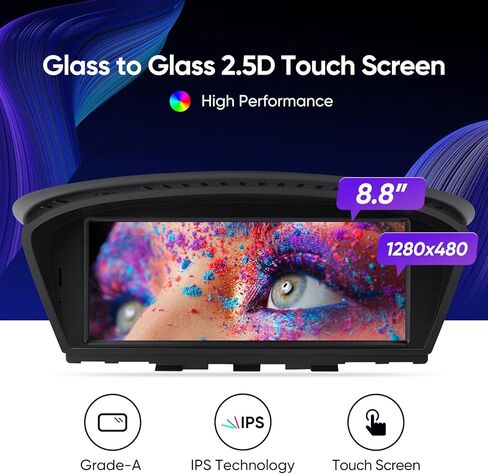 8.8 Inch Touch Screen for BMW 3/5 Series E60 E61 E63 E64 E90 E91 E92 E93 2005-2008 CCC System Upgrade CarPlay Andriod Auto Car Multimedias Player Original Stereo Radio iDrive Amplifer Retained Unit in Saudi Arabia