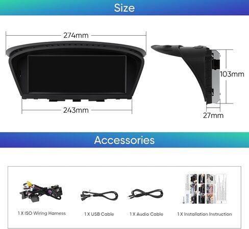 8.8 Inch Touch Screen for BMW 3/5 Series E60 E61 E63 E64 E90 E91 E92 E93 2005-2008 CCC System Upgrade CarPlay Andriod Auto Car Multimedias Player Original Stereo Radio iDrive Amplifer Retained Unit in Saudi Arabia