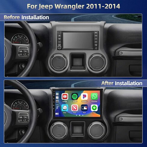 Hikity Android 13 Car Stereo for Jeep Wrangler 2011 2012 2013 2014، 10.1 بوصة 8 Core Wireless Carplay Android Auto 4G RAM+64G ROM 36EQ DSP التحكم الصوتي SWC USB in Saudi Arabia