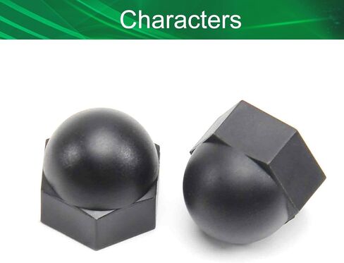 Yinpecly Acorn Hex Cap Nuts M10 قبة غطاء رأس صواميل نايلون مسدس مزخرف غطاء تاج قفل مشابك للبراغي البراغي لون أسود 10 قطع in Kuwait