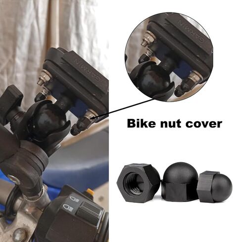 Yinpecly Acorn Hex Cap Nuts M10 قبة غطاء رأس صواميل نايلون مسدس مزخرف غطاء تاج قفل مشابك للبراغي البراغي لون أسود 10 قطع in Kuwait