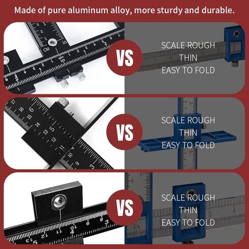 Goodcrafter Cabinet Hardware Jig جميع سبائك الألومنيوم، أداة قالب أجهزة الخزانة، مقبض الخزانة للمقابض والسحب، دليل الحفر كم درج سحب أداة الرقصة لسحب مقابض الخزانة in Kuwait