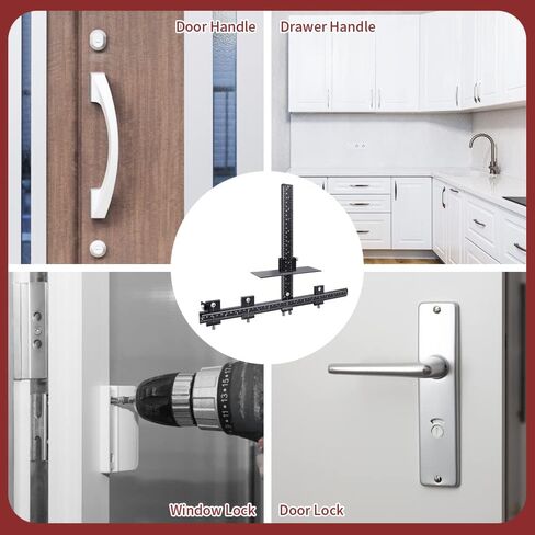 Goodcrafter Cabinet Hardware Jig جميع سبائك الألومنيوم، أداة قالب أجهزة الخزانة، مقبض الخزانة للمقابض والسحب، دليل الحفر كم درج سحب أداة الرقصة لسحب مقابض الخزانة in Kuwait