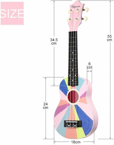 مجموعة أدوات القيثارة Kayazia Soprano مقاس 21 بوصة للمبتدئين والأطفال والكبار Uke Hawaii Mini Guitar مع حقيبة الحفلة (وردي) in Saudi Arabia