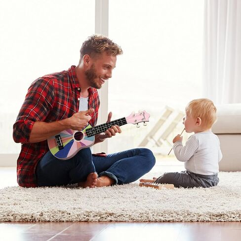 مجموعة أدوات القيثارة Kayazia Soprano مقاس 21 بوصة للمبتدئين والأطفال والكبار Uke Hawaii Mini Guitar مع حقيبة الحفلة (وردي) in Saudi Arabia