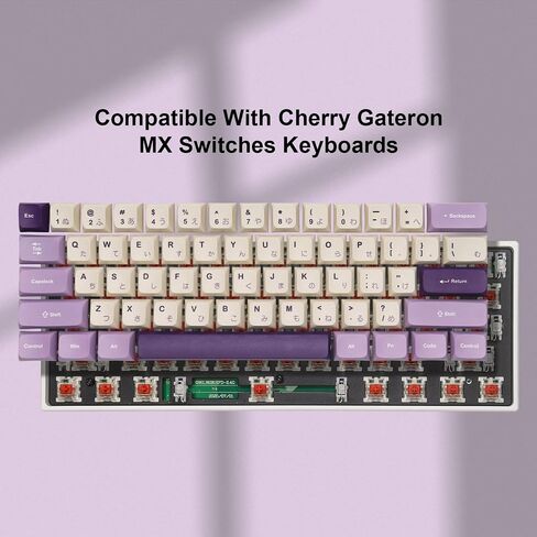 PBT Japanese Keycaps - Ocean Custom , 123 Keys XVX Profile Keycaps Full Set, for Cherry Gateron MX Switches Mechanical Keyboard (Purple) in Saudi Arabia