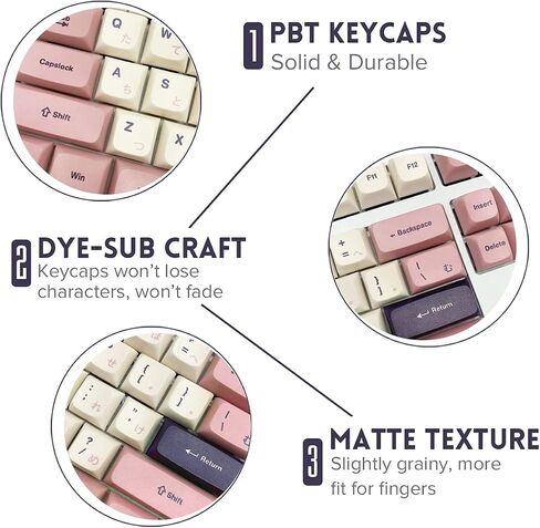 PBT Japanese Keycaps - Ocean Custom , 123 Keys XVX Profile Keycaps Full Set, for Cherry Gateron MX Switches Mechanical Keyboard (Purple) in Saudi Arabia