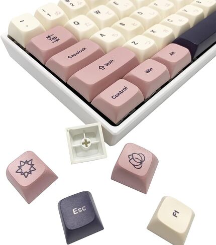 PBT Japanese Keycaps - Ocean Custom , 123 Keys XVX Profile Keycaps Full Set, for Cherry Gateron MX Switches Mechanical Keyboard (Purple) in Saudi Arabia