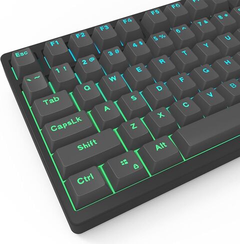 IOAOI PBT Keycaps, Black Keyboard Keycaps 106 Keys Set Custom Keycap Set, Shine Through Keycaps OEM Profile, Universal Compatiability for 100%, 75%, 65%, 60% Keyboard - Black in Saudi Arabia