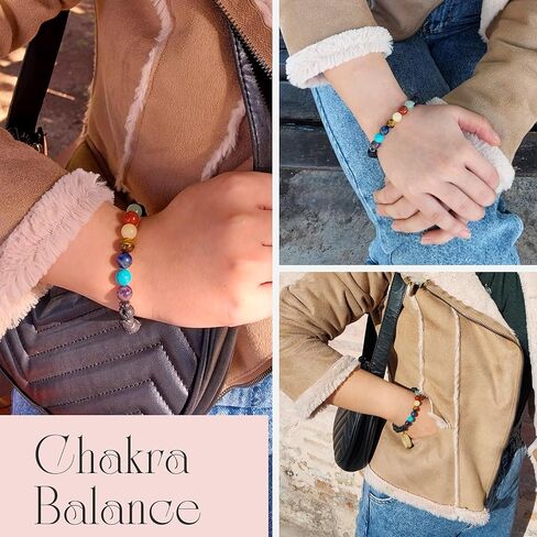 هدايا حفيدة بيراوس من الجدة والجدة | 7 شقرا سوار الحجر الطبيعي | أساور الخرزة للمراهقين | مجوهرات البنات الصغيرات | هدايا للفتيات المراهقات | هدايا المعمودية للفتاة | هدايا عيد الميلاد in Kuwait