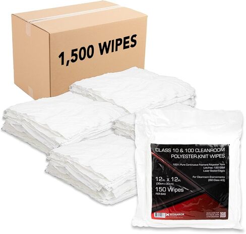 Arkwright Oversized Cleanroom Wipers (12x12, 150 Pack) Polyester Knit Wipes for Lab, Electronics, Pharmaceutics, Printing and Semiconductor Industries in Saudi Arabia