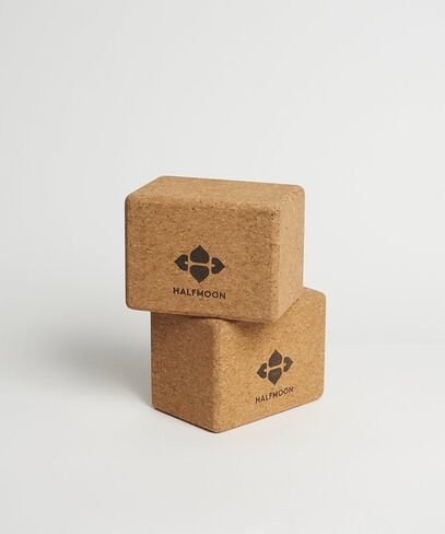 Halfmoon Yoga Natural Cork Block - Micro Duo - Allows Different Levels of Intensity & Muscle Targeting - 100% Cork - for Yoga, Pilates, Workout & Floor Exercises in Saudi Arabia
