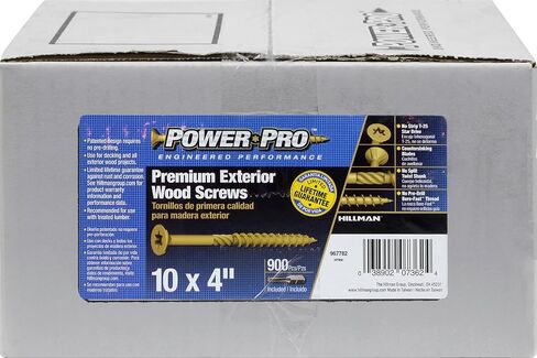 Power Pro 48604 Wood Screws, #10 x 4", Premium Outdoor Deck Screws, Rust Resistant, Epoxy Coated Bronze, 1lb Box, 52 pcs in Saudi Arabia