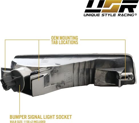 USR DEPO 97-01 Prelude Bumper Lights - مجموعة مصابيح إشارة الانعطاف الأمامية للدخان (يسار + يمين) متوافقة مع 1997-2001 Honda Prelude SH VTEC (جميع العدسات المدخنة) in Saudi Arabia