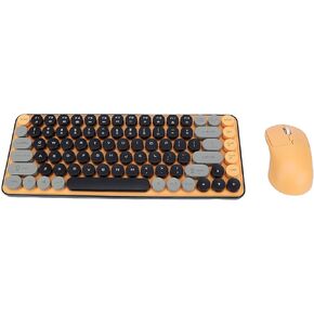 Yunseity Wireless Keyboard and Mouse Combo, 85 Keys Bluetooth 2.4G Retro Round Keycaps with Detachable DIY Customization, for OS X PC Laptop in Saudi Arabia