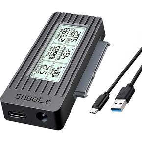 محول SATA إلى USB 3.2 مع شاشة LCD - محول محرك أقراص ثابتة بسرعة 5 جيجابت في الثانية لمحرك أقراص SSD/HDD مقاس 2.5 بوصة/3.5 بوصة يصل إلى 18 تيرابايت | معجل UASP | متوافق مع ويندوز/ماك/لينكس/أندرويد in Kuwait