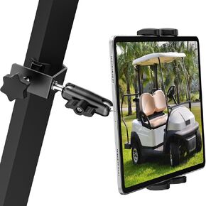 Golf Cart Tablet Mount Holder, 360°Adjustable Metal Arm Tablet Holder for Club Car, EZGO, Yamaha, Golf Cart Accessories, Square Clamp for iPad Pro 12.9, iPad Air Mini, Tab, iPhone, 4-13" Device in Saudi Arabia