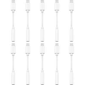 [Apple MFi Certified] 10 Pack Lightning to 3.5 mm Headphone Jack Adapter, iPhone Aux Adapter Converter Dongle Audio Cable Compatible with iPhone 14 13 12 11 X XS 8 7 in Kuwait