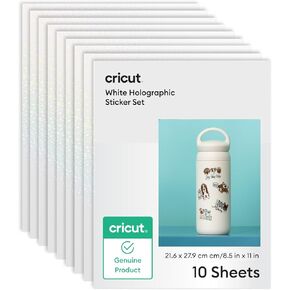 Cricut Printable Waterproof Holographic Sticker Set, Transparent - 10 Sheets in US Letter Size (8.5 x 11 in) - Compatible with Inkjet Printers - for Joy Xtra, Explore, & Maker Machines in Saudi Arabia
