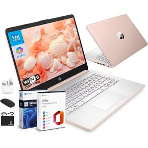 كمبيوتر محمول HP 14 Ultra Portable 2026 Business Home Student، MS Office، Al Copilot، Intel CPU، ذاكرة وصول عشوائي 8 جيجابايت، تخزين 628 جيجابايت (128 جيجابايت SSD + 500 جيجابايت تحويلة)، Wi-Fi 6، HubxcelAccessory، Win 11 Pro، ذهبي وردي in Kuwait