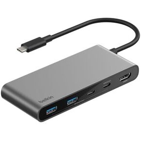 Belkin USB C Hub, 7-Port Hub w/ 4K HDMI Display @ 60Hz, SD & MicroSD, 100W Power Delivery, Fast Data Transfer 5Gbps, USB C Multiport Adapter for MacBook, iPad Pro, Chromebook - HDMI 2.0 - Black in Kuwait