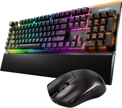 be quiet! Light Mount Mechanical Keyboard and Dark Perk Sym Wireless Gaming Mouse Bundle, Silent Tactile Switches, ARGB Lighting, Lightweight 55g Mouse, 32,000 DPI Sensor, up to 110 hours battery life in Saudi Arabia