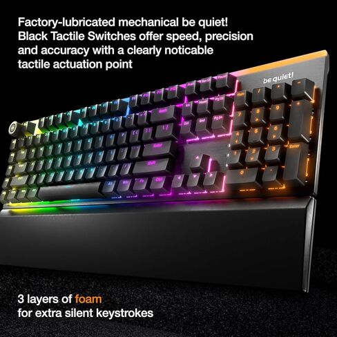 be quiet! Light Mount Mechanical Keyboard and Dark Perk Sym Wireless Gaming Mouse Bundle, Silent Tactile Switches, ARGB Lighting, Lightweight 55g Mouse, 32,000 DPI Sensor, up to 110 hours battery life in Saudi Arabia