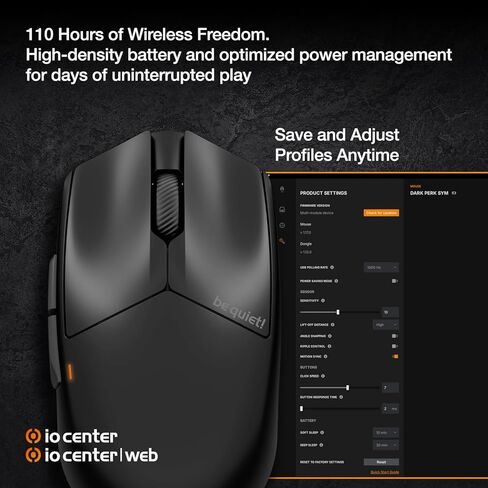 be quiet! Light Mount Mechanical Keyboard and Dark Perk Sym Wireless Gaming Mouse Bundle, Silent Tactile Switches, ARGB Lighting, Lightweight 55g Mouse, 32,000 DPI Sensor, up to 110 hours battery life in Saudi Arabia