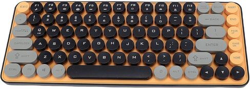 VBESTLIFE Wireless Keyboard and Mouse Combo, 2.4GHz Bluetooth Dual Mode, Retro Round Keycaps, 85% Typewriter Keyboard, for PC Laptop, Black in Saudi Arabia