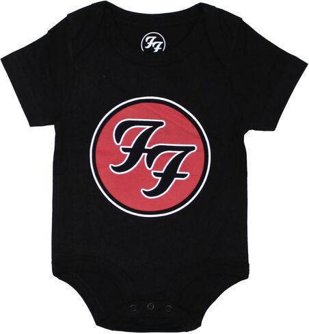 شعار Foo Fighters Baby Grow Ff Band الرسمي باللون الأسود من 0 إلى 24 شهرًا مقاس كبير (12 شهرًا) in Kuwait