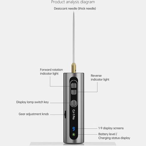 أداة إزالة الغراء الكهربائية، منظف شاشة LCD محمول قابل للتعديل بـ 9 سرعات مع مصابيح LED وملحقاتها، لإصلاح شاشة الهاتف وإزالة الغراء (مزيل الغراء CJ 1Pro) in Kuwait