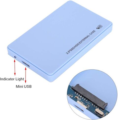 USB 3.0 ToolFree SSD Case for 2.5" Hard Drive Enclosure, Plug and Play for /, with Protective Bag for Storage (Blue) in Saudi Arabia