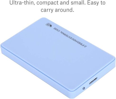 USB 3.0 ToolFree SSD Case for 2.5" Hard Drive Enclosure, Plug and Play for /, with Protective Bag for Storage (Blue) in Saudi Arabia