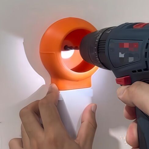 Drill Dust Collection Box Rotating Nozzle Tilting Ergonomic Efficient Dust Cleaning for Construction Renovation Masonry, White in Saudi Arabia