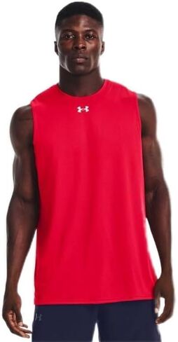 Under Armour Men's Locker 2.0 Sleeveless Shirt RED | Silver XL in Kuwait