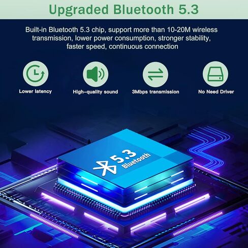 محول بلوتوث USB للكمبيوتر الشخصي بلوتوث دونجل 5.3 EDR، مستقبل بلوتوث لاسلكي للكمبيوتر المكتبي والكمبيوتر المحمول بلوتوث ويندوز 8.1/10/11 (أزرق-05) in Kuwait